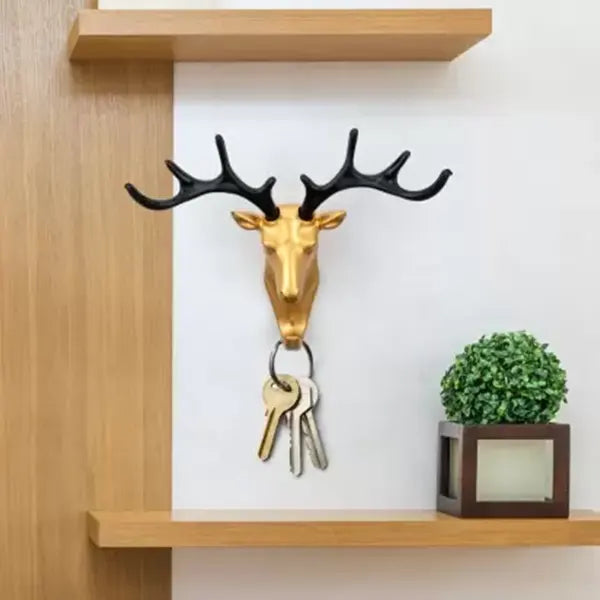 GC-Plastic Golden Dear head shap Key Holder-1